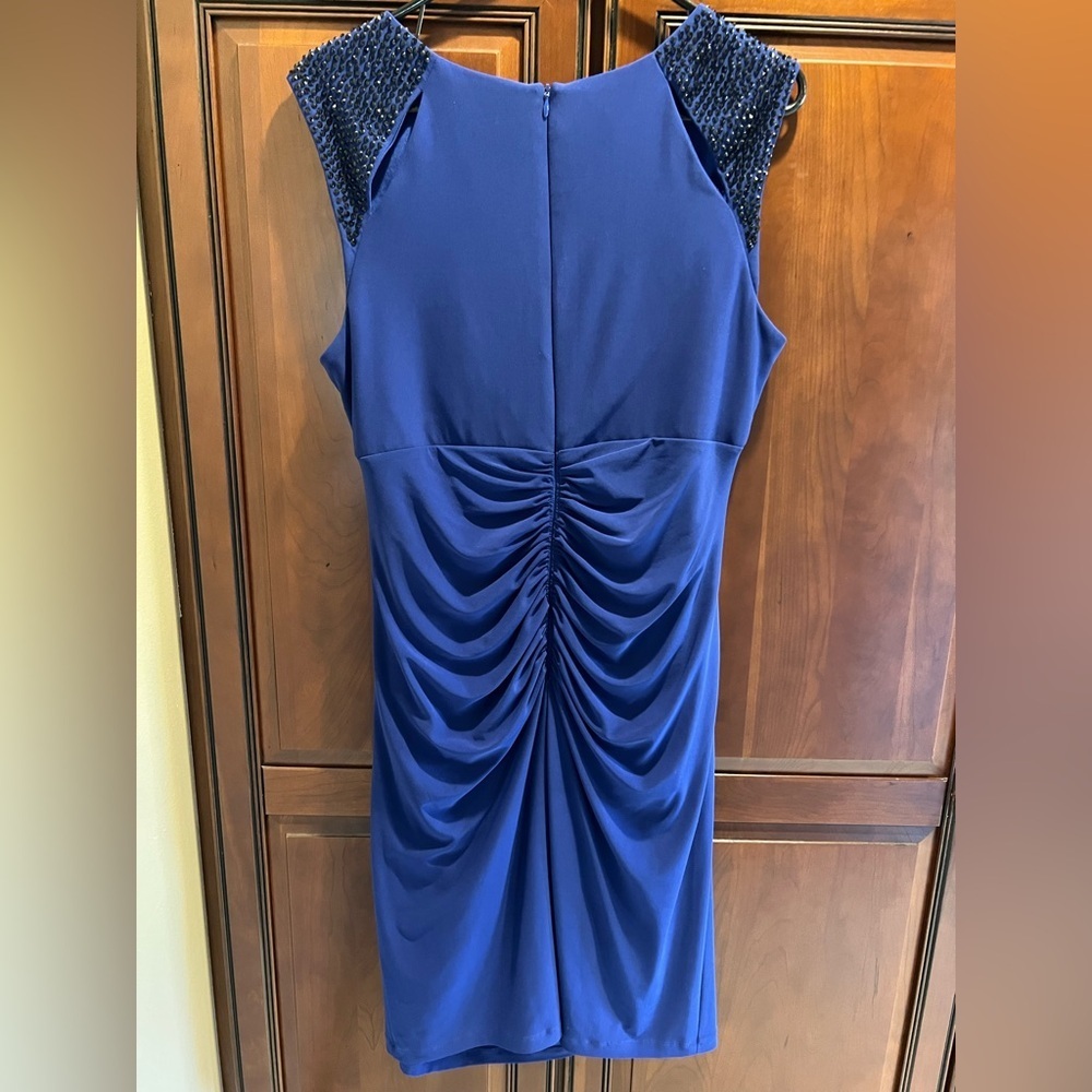 Cache Dress Royal Blue w/Black Shoulder Accents - 14 - Picture 9 of 14